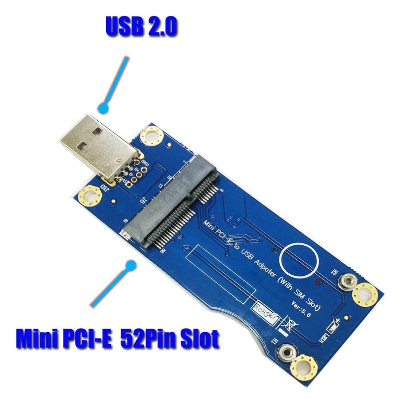 Mustpoint Mini PCI-E to USB Adapter with SIM Card Slot for WWAN/LTE Module (Industrial-Grade) - Image 2